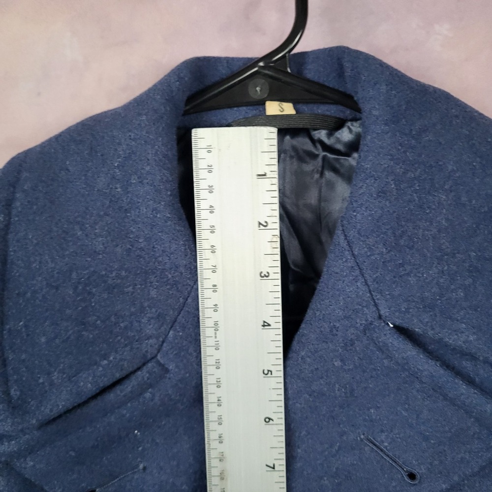VINTAGE 1951 Wearbest Coat Co Wool Overcoat Blue 85 28oz USAF Size 35S MENS SMAL - Picture 7 of 16